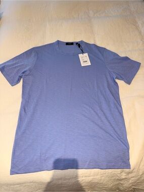 Theory Men's Light Blue Short Sleeve Crewneck Tee